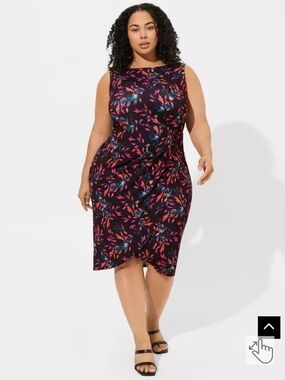 NWOT Torrid Midi Studio Knit Shirred Tulip Dress